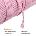 thumbnail image 3 of Uxcell Cotton Rope Twine String Twisted Braided Cord, Dark Pink 100m/109 Yard for Wall Hanging, Macrame Knotting, 3 of 5