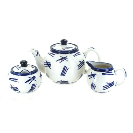 

Blue Rose Polish Pottery Zoe Three Piece Tea Set