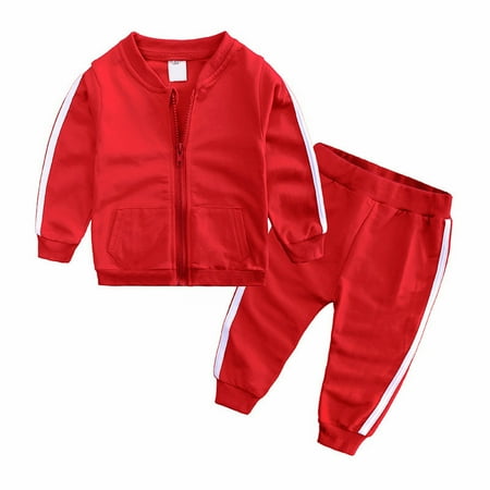 

Thhvdrg Toddler Kids Baby Girls Boys Outfits Unisex Baby Tracksuit Long Sleeve Zip Up Sweatshirt and Pants Set Fall Winter Spring Clothes Set