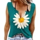 thumbnail image 2 of Camisetas para Mujeres Flores Plantas Impresión Suelta Cuello Redondo Top sin Mangas, Camisetas de Verano para Mujeres, 2 of 5