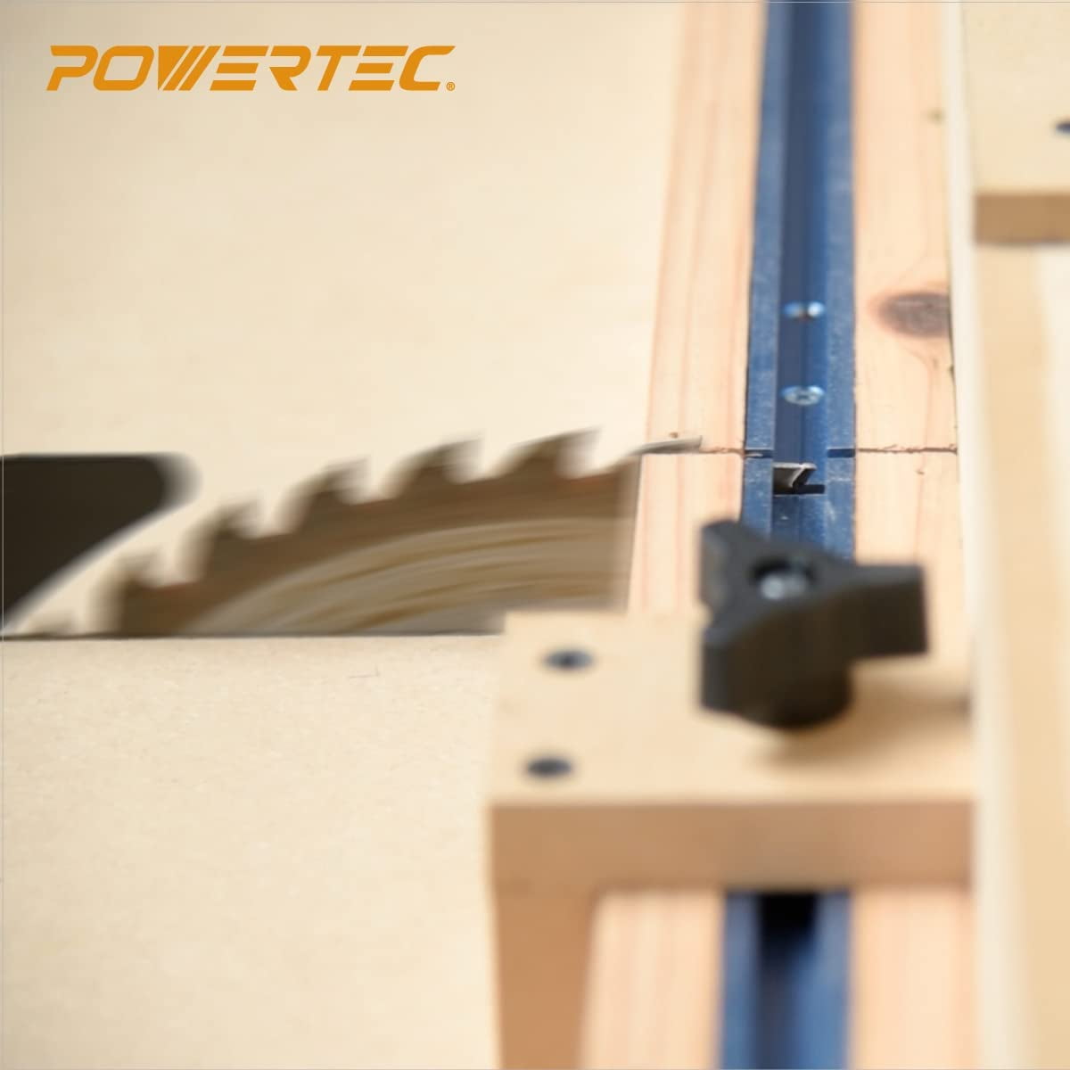 POWERTEC Table Saw Sled Kit w/ 12” T Track, 19” HDPE Miter Bar, Knob, Bolt & Screws Set for DIY Tablesaw Crosscut Sled, Fits 3/4" x 3/8" Miter Slot on Table Saws Wood Working & Accessories (71673)
