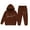 Brown, variant on Girls Hooded Tracksuit 2PC Kids Pullover Sweatshirt Smile Print Boys Hoodies Jogging Pants Set 2 Pieces Sweatsuit for Age 2-13 Years Outfits(150 10-11 Years,Grey)
