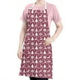 thumbnail image 5 of Red Christmas Deer and Tree Apron-Garden Aprons for Women with Pockets-Cotton Linen Waterproof Kitchen Cooking Gardening Aprons Adjustable for Kitchen,Cooking,BBQ and Salon 32"x27", 5 of 7