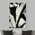 thumbnail image 3 of IDEA4WALL Framed Canvas Print Wall Art Black and White Art Blotchy Ink Stroke with Line Texture Abstract Brushstroke Illustrations Minimalism for Living Room, Bedroom, Office - White 16"x24", 3 of 5