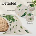 thumbnail image 2 of Green Shamrock Pillow Covers, Linen Long Throw Pillow Case, Spring Three Leaf Star Love Lucky Beige Holiday Pillow Protector Decorative Cushion Cover for Living Room/Bedroom 20" x 30", 2 of 8