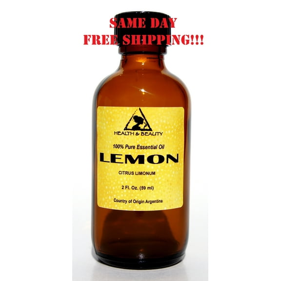 LEMON ESSENTIAL OIL AROMATHERAPY 100% PURE NATURAL GLASS BOTTLE 2.0 OZ, 59 ml