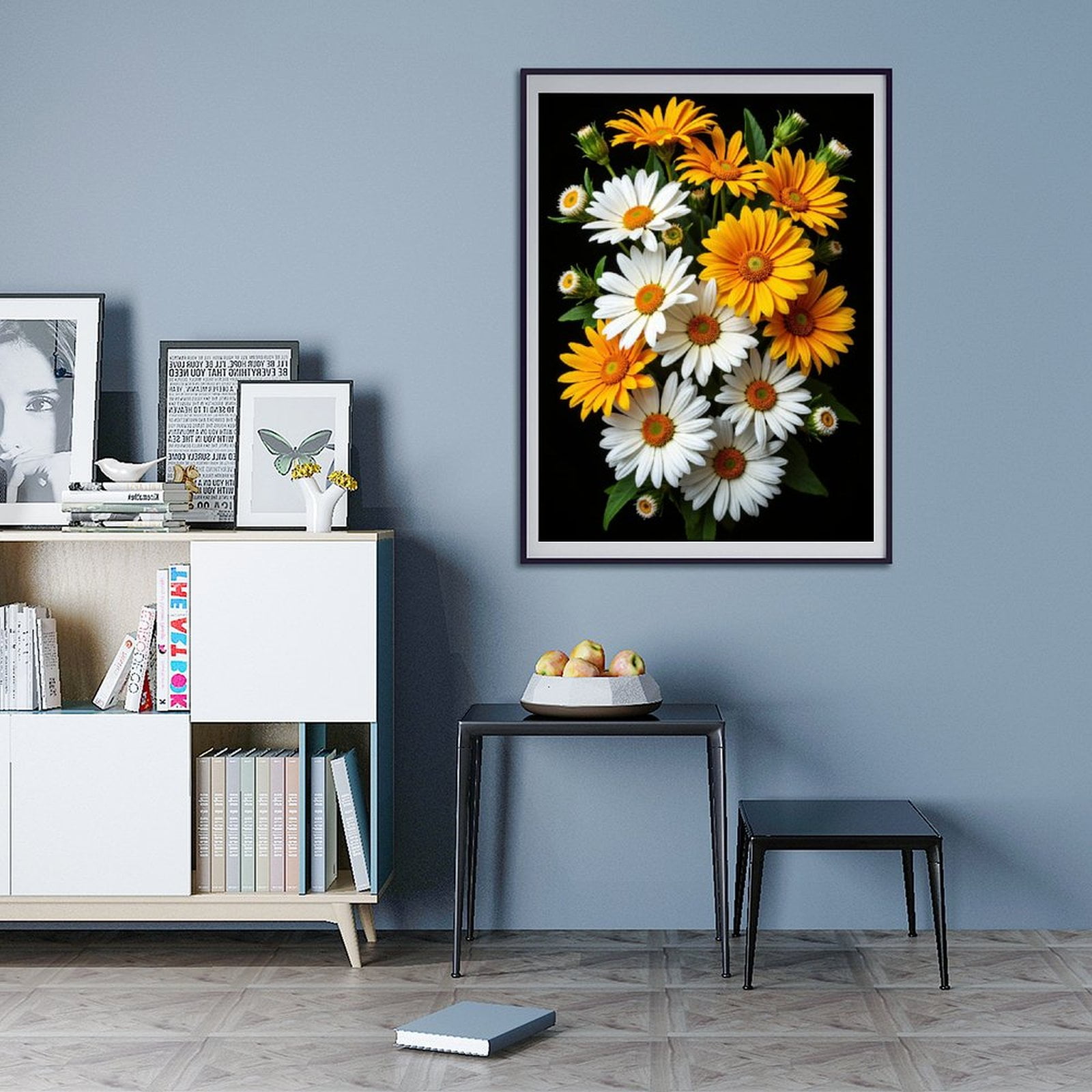 Diamond Art Kits for Adults - 5d Bouquet Of Yellow And White Daisies Diamond Painting for Adults, Diamond Art for Adults Beginners, Diamond Painting Kits for Adults for Home Wall Decor
