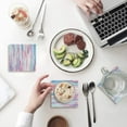thumbnail image 1 of POGLIP Rainbow Stripe Set of 4 Coaster for Drinks, Absorbent Ceramic Stone Coasters Cup Mat with Cork Base for Home Kitchen Room Coffee Table Bar Decor, 1 of 4