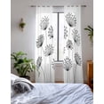 thumbnail image 3 of Black Dandelion Sheer Curtains 84 Inch Length 2 Panels Set for Living Room/Bedroom, Country Modern Minimalist Flower Kitchen Curtains Grommet Semi-Sheer Curtains Drapes Window Treatments 52"x84"x2, 3 of 7