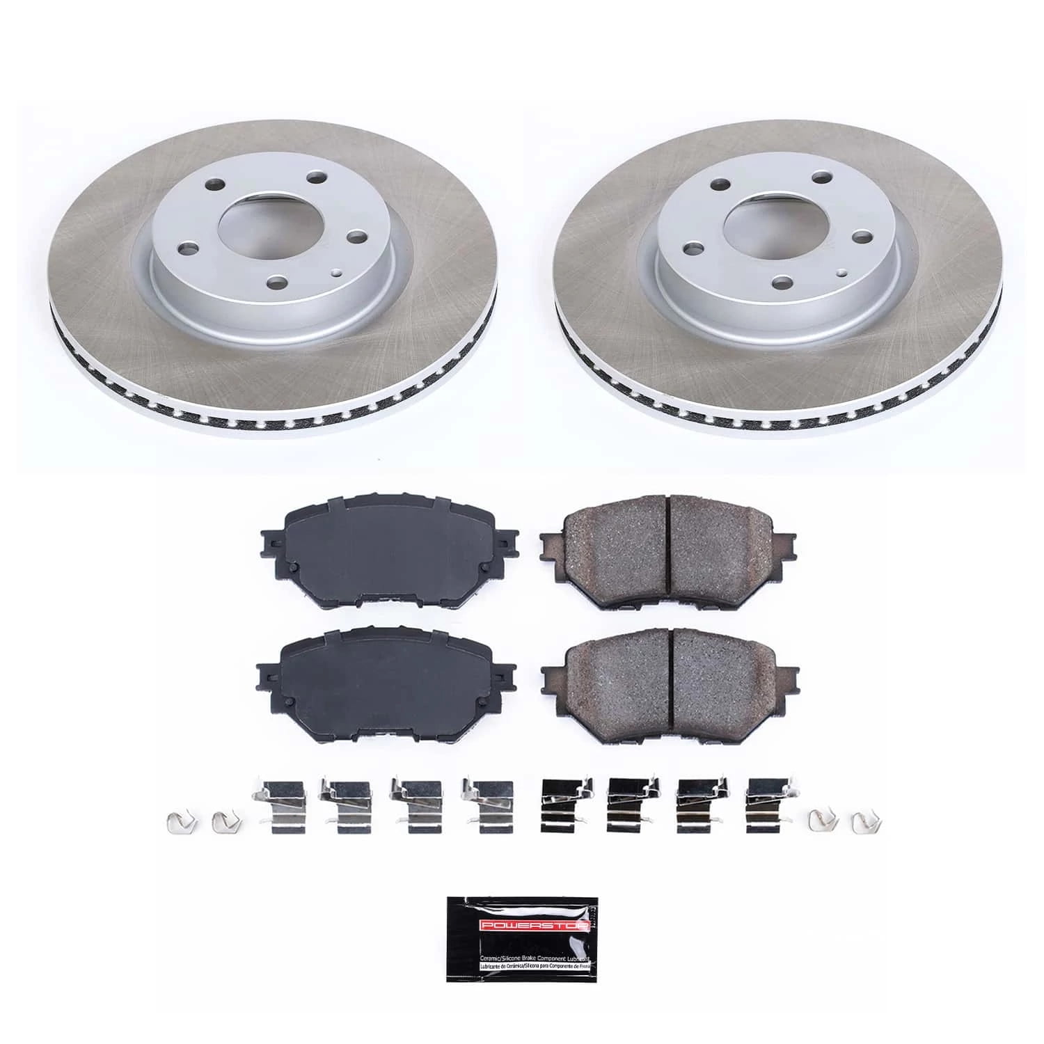 PowerStop Front Semi-Coated Rotor and Low-Dust Ceramic Brake Pad Kit SC7517