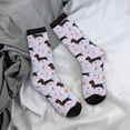 thumbnail image 5 of Hirioo Dachshund Dog Pattern Adult Middle Tube Socks Breathable Sock Non-Pilling,Contrasting Color Design, 5 of 6