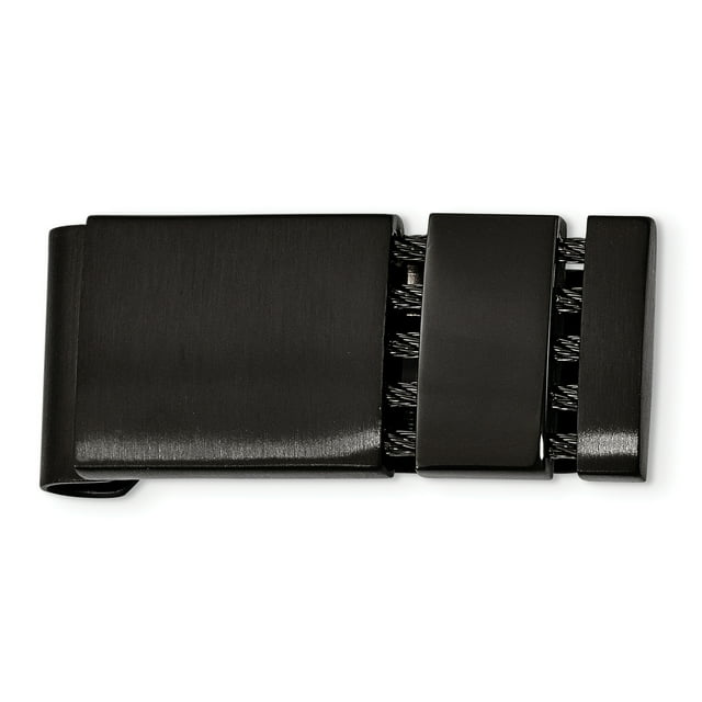 Stainless Steel Black Plated Cable Money Clip For Dad Mens For Him