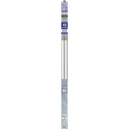 Great Value LED, 17 Watts (32W/40W Equivalent) T8/T12 Replacement Lamp G13 Base, Non-dimmable, Cool White, 48-inches, 2-Pack
