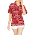 thumbnail image 6 of HAPPY BAY Women's Button Down Blouses Casual Summer Beach Party Blouse Shirt Hawaii Short Sleeve Vacation Hawaiian Shirts for Women XXL Marine Theme, Red, 6 of 6