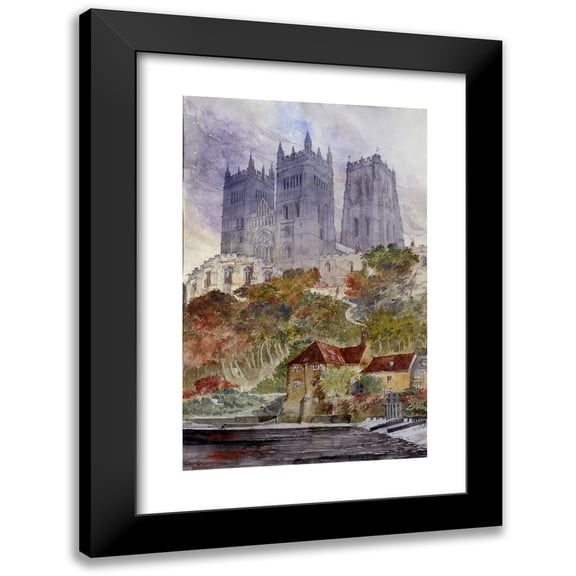 Cass Gilbert 11x14 Black Modern Framed Museum Art Print Titled - Durham Cathedral, England (1913)