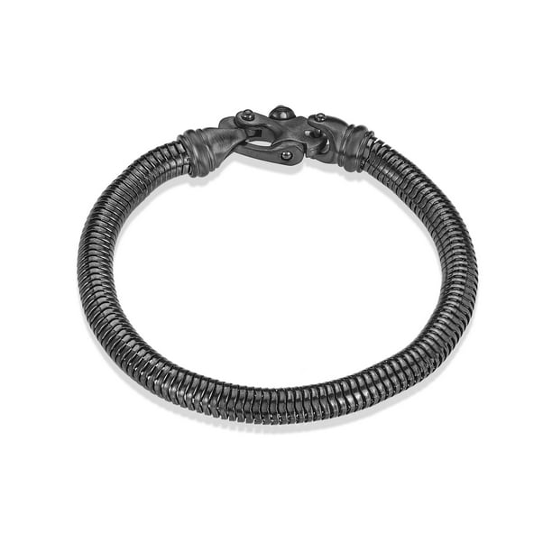 Coastal Jewelry Polished Stainless Steel Snake Chain Bracelet (6.5mm