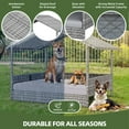 thumbnail image 6 of UforicLarge Dog House Indoor Outdoor, Wicker Dog House with Waterproof Roof and Washable Cushion Gray,32.9"L x 27.6" W x 28.3" H, 6 of 9