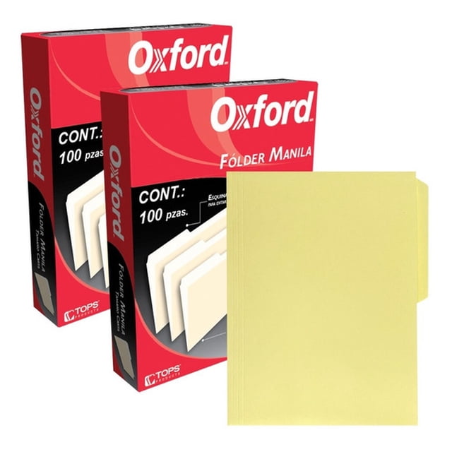 Folder Oxford Manila caja 100 pz T. Carta Colr. Crema Oxford Manila Carta