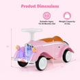 thumbnail image 3 of Gymax Kids Ride on Push Car w/ Steering Wheel Horn & Light Under Seat Storage Pink, 3 of 10