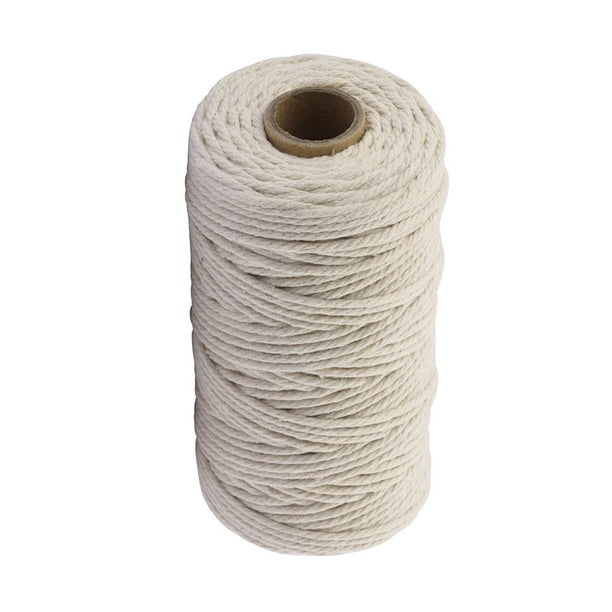 Toystoory 1 rollo de cuerda de algodón hecha a mano, 3mm de diámetro, cuerdas artesanales tejidas de un solo Color, 100m Artesanía Color natural Toystoory HA5320-10B