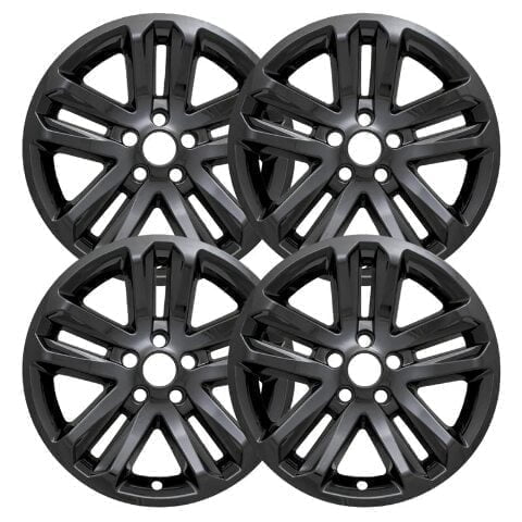 Set of 4 18 inch Gloss Black Wheel Skins Covers compatible with 11-16 Ford Explorer XLT 17 Explorer Impostors for 3859 Wheel Series