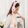 thumbnail image 2 of Women's Winter Plush Earwarmer Bunny Earmuffs with Moving Jumping Rabbit Ears Windproof Airbag Ear Bag, 2 of 2