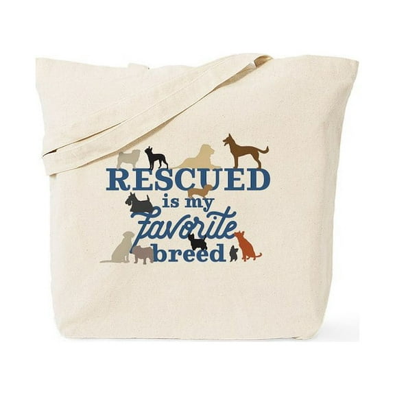 CafePress - Rescued Is My Favorite Breed Tote Bag - Unisex Canvas Tote Bag, Beige, 1-Piece