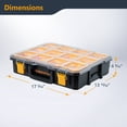 thumbnail image 4 of POWERTEC Small Parts Organizer & Tool Box – 10 Compartments, IP65 Water & Dust Protection, Stackable Storage with Interlocking Latch, Removable Tray, Clear Lid, Portable Design (72365), 4 of 9