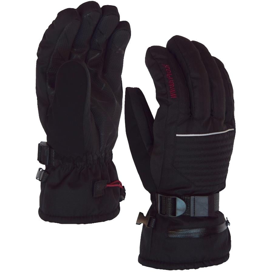 ladies black ski mittens
