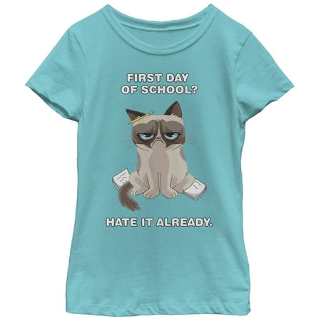 Grumpy Girl - Grumpy Cat Girls' First Day of School Blues T-Shirt