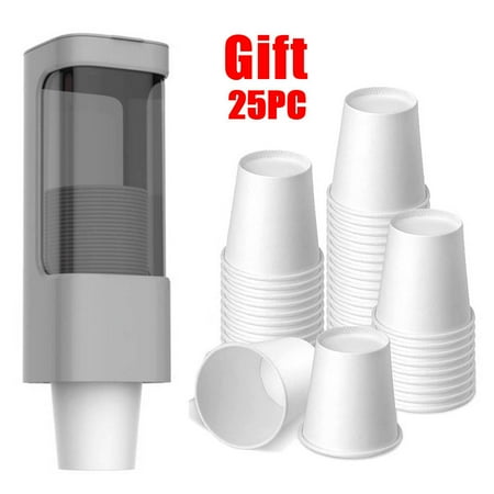 

Skycarper Cup Dispenser Water Cooler Pull Type Cup Holder Fits 5oz - 7oz Cone or Flat Bottom Cups for Bathroom Home Hospital Office Gym Party School Kid - White