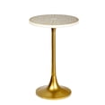 thumbnail image 5 of JONATHAN Y Nysha 25" Modern Bohemian Metal/Resin Inlay Top End Table, Beige/White, 5 of 8