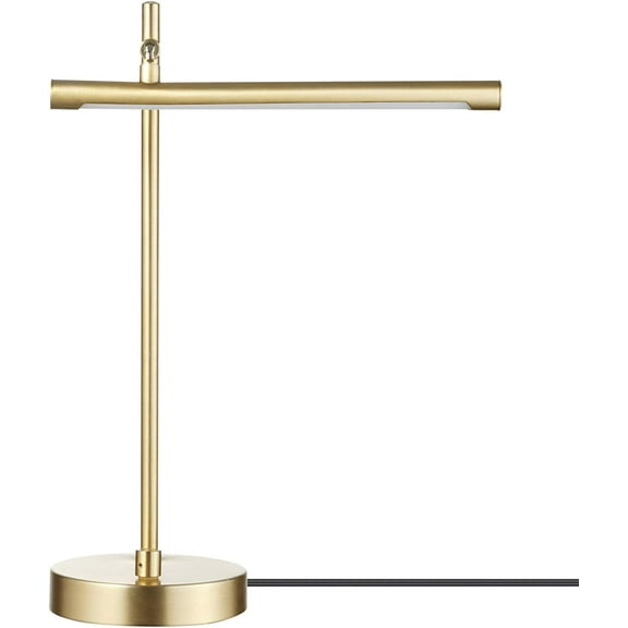 15" LED Integrated Desk Lamp, Matte Brass, 200 Lumens, Dimmer Rotary Switch