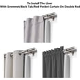 thumbnail image 6 of DriftAway Thermal Insulated 100 Percent Darkening Blackout Curtain Liner 2 Panels Each Liner Size 40 Inch by 58 Inch Rings Included Off White Panel, 6 of 7