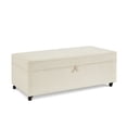 thumbnail image 3 of Modern Storage Ottoman with Wheels, Modular Sofa Ottoman for Living Room & Lounge, Large Comfort Bench with Hidden Storage - Ivory, 3 of 9