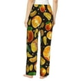 thumbnail image 3 of Sigee Tangerine Print Women's Soft Pajama Pants - Breathable and Comfortable Lounge Sleep Bottoms with Elastic Waistband and Pockets-, 3 of 9