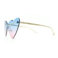 thumbnail image 6 of Womens Oversized Shield Cat Eye Heart Shape Flirty Sunglasses Gold - Blue Pink, 6 of 8