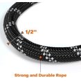 thumbnail image 3 of LAICAIW Rope Dog Leash 5 FT with Comfortable Padded Handle, Highly Reflective Threads Dog Leash for Large Dogs, 1/2 inch, Black, 3 of 7