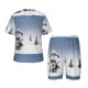 thumbnail image 1 of Balery Snowman And Christmas Tree Conjunto de Pijama Infantil de Manga Corta con Estampado – Ropa de Dormir de Algodón Suave-Small, 1 of 6