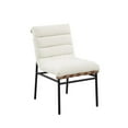 thumbnail image 5 of Lahni White Boucle Fabric Set of 2 Dining Chair with Black Iron Legs, 5 of 6