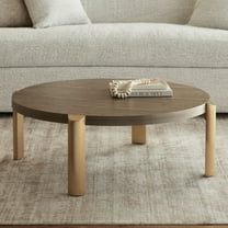 55 Downing Street Simmons 40 1/4" Wide Brown Wood Round Coffee Table