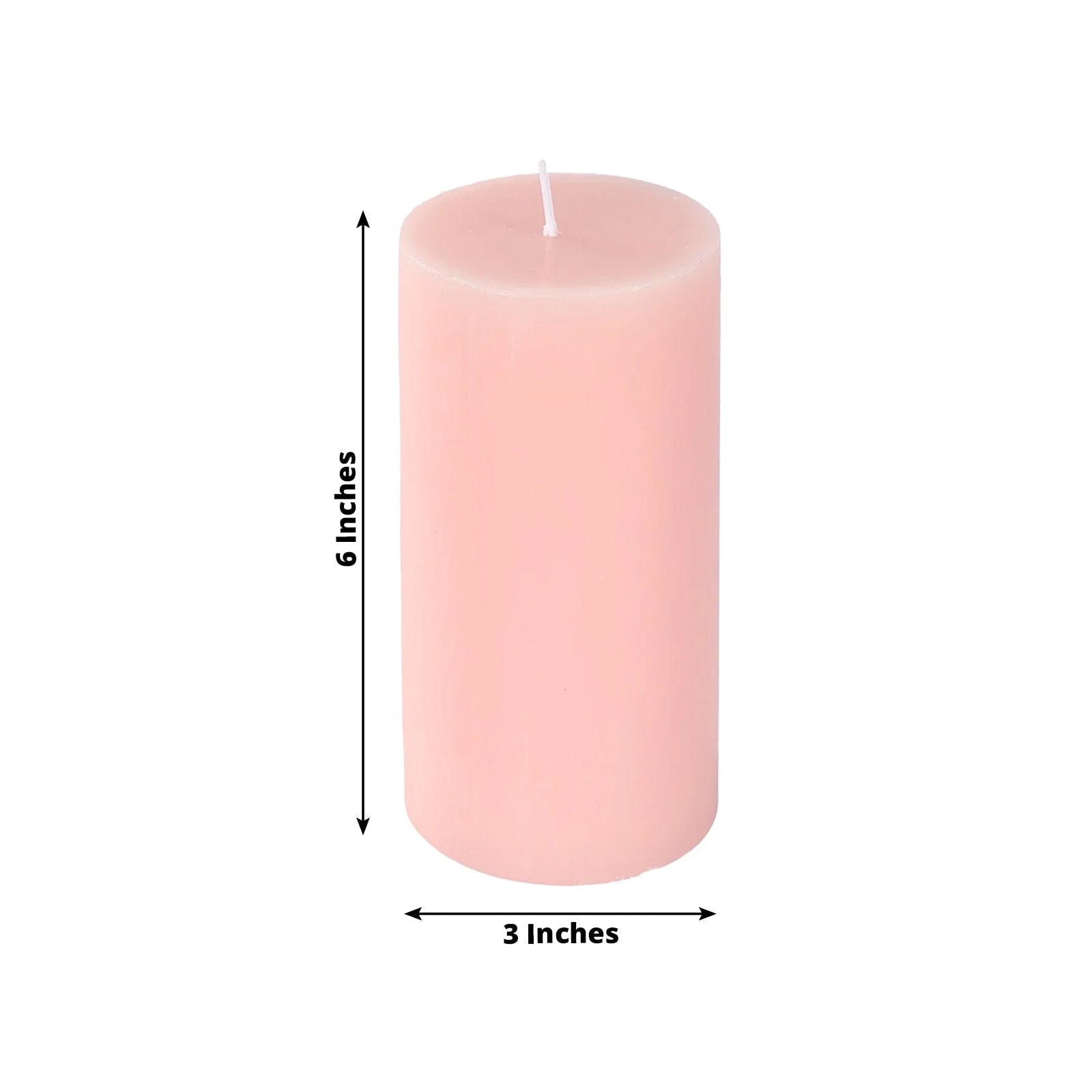 Efavormart 12-Pack Unscented Pillar Candles 3"x6" – Dripless Blush Paraffin Wax with Smokeless Cotton Wicks for Clean, Long-Lasting Burn