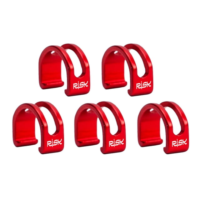 koolsoo Clips de Conduite de Frein en Aluminium à Pression en Forme de U Boucle de Tube Fixe Rouge
