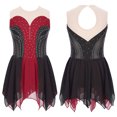 thumbnail image 3 of Vestidos de baile lírico de Ballet con diamantes de imitación brillantes para niñas, vestido de baile lírico con abertura en la espalda, dobladillo Irregular, gimnasia, patinaje artístico, 3 of 5