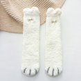 thumbnail image 2 of CUZIBR Cozy Socks Winter Fuzzy Crew Socks Cute Cat Print Thickened Plush Warm Stockings Sleeping Homewear Breathable Lightweight Footwear,Multicolor1,One Size, 2 of 2