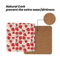 thumbnail image 4 of Xecao Red Strawberry for MDF Cork Coaster 4 Pcs,Drink Coasters,Suit for House Warming Gifts New Home ,Coffee Table Decor-Square, 4 of 7