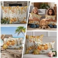 thumbnail image 5 of Orange Fall Outdoor Waterproof Pillow Covers, Thanksgiving Pumpkins Weeping Maple Leaf Decorative Square Throw Pillowcase Sofa Cushion Sham for Patio/Couch/Chair, 26"x26" 2 Pack, 5 of 8