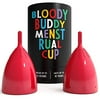 2-Pack RED Large Bloody Buddy Menstrual Cup - Easy, Clean and Simple - Take The Worry Out of Your Menstruation