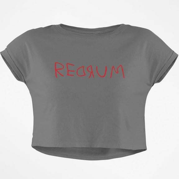 Halloween Horror Redrum Junior Boxy Crop Top T Shirt