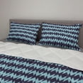 thumbnail image 2 of Navy Comforter & Sham Bedding Set, Diamond Shaped Blurry Ikat Pattern Chevron Effects Image, 3 pcs Duvet Set Microfiber Filling Quilt, 5 Sizes, Eggplant Turquoise, by Ambesonne, 2 of 4
